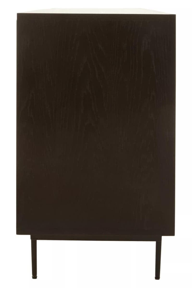 Hamilton Interiors Living Jakara Black Finish Sideboard with 4 Doors and 3 Drawers House of Isabella UK