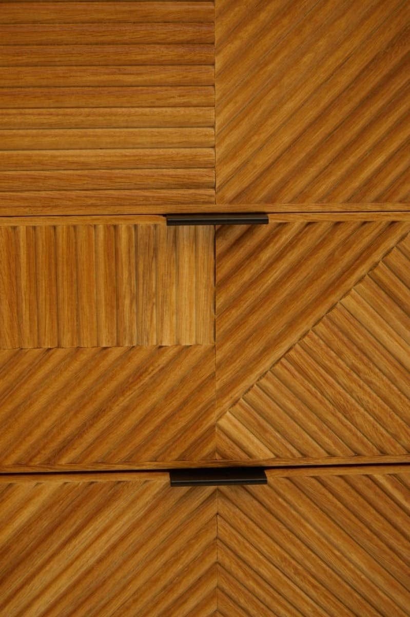 Hamilton Interiors Living Jakara Natural Finish Sideboard with 4 Doors and  3 Drawers House of Isabella UK