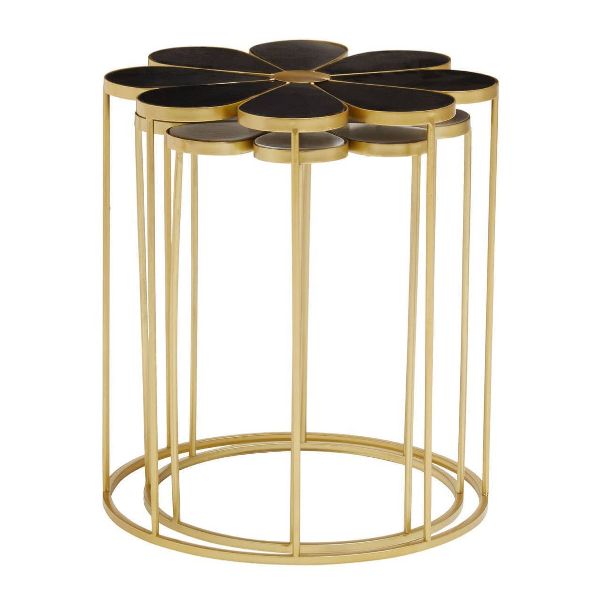 Hamilton Interiors Living Jodie Set Of Two Black And White Petal Tables House of Isabella UK