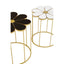 Hamilton Interiors Living Jodie Set Of Two Black And White Petal Tables House of Isabella UK