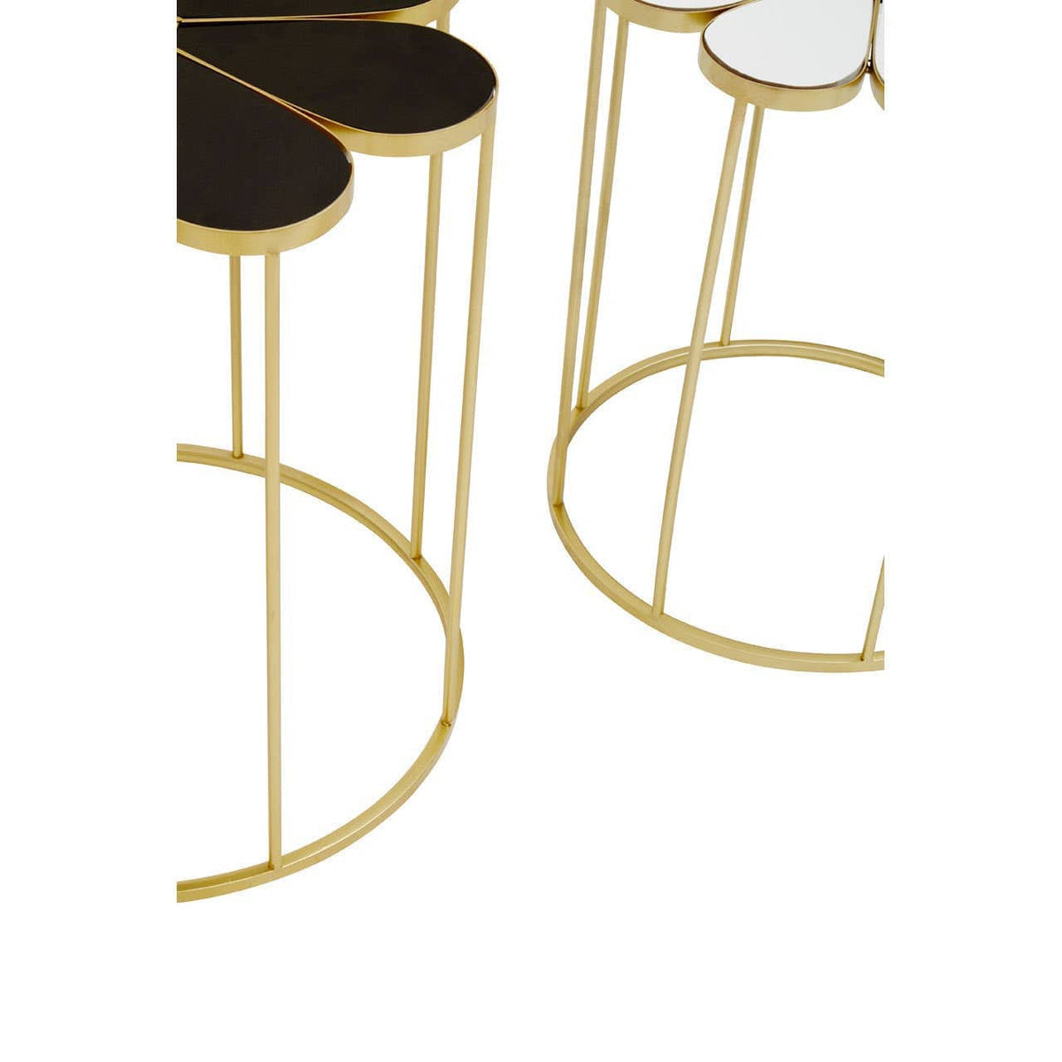Hamilton Interiors Living Jodie Set Of Two Black And White Petal Tables House of Isabella UK