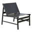 Hamilton Interiors Living Kendari Black Leather and Teak Modern Sling Chair House of Isabella UK