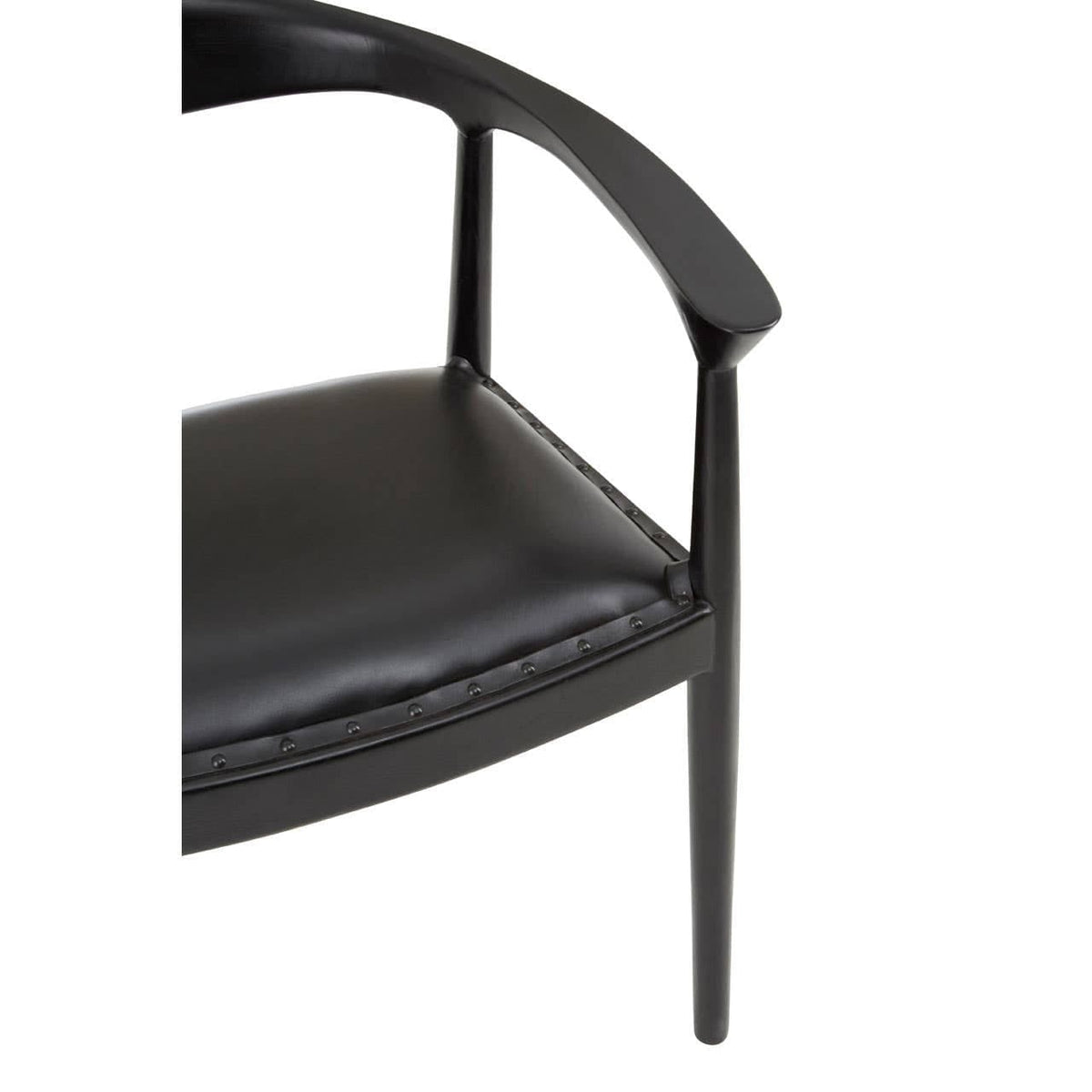 Hamilton Interiors Living Kendari Black Leather and Teak Wood Chair House of Isabella UK