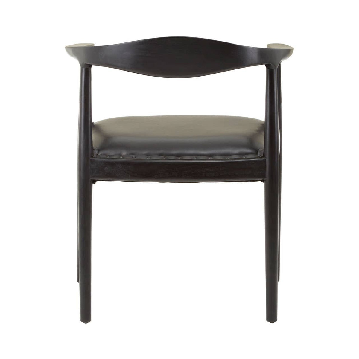Hamilton Interiors Living Kendari Black Leather and Teak Wood Chair House of Isabella UK