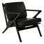 Hamilton Interiors Living Kendari Black Leather and Teak Wood Frame Armchair House of Isabella UK