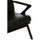 Hamilton Interiors Living Kendari Black Leather and Teak Wood Frame Armchair House of Isabella UK