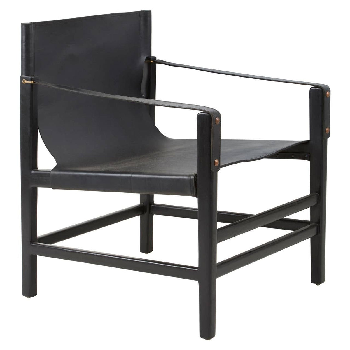 Hamilton Interiors Living Kendari Black Teak Wood Frame Armchair House of Isabella UK