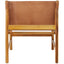 Hamilton Interiors Living Kendari Brown Leather and Teak Modern Sling Chair House of Isabella UK