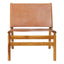 Hamilton Interiors Living Kendari Brown Leather and Teak Modern Sling Chair House of Isabella UK
