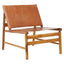 Hamilton Interiors Living Kendari Brown Leather and Teak Modern Sling Chair House of Isabella UK