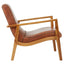 Hamilton Interiors Living Kendari Brown Leather and Teak Wood Armchair House of Isabella UK
