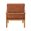Hamilton Interiors Living Kendari Brown Leather and Teak Wood Armchair House of Isabella UK
