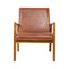 Hamilton Interiors Living Kendari Brown Leather and Teak Wood Armchair House of Isabella UK