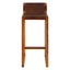 Hamilton Interiors Living Kendari Brown Leather Bar Chair with Teak Wood Frame House of Isabella UK