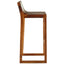 Hamilton Interiors Living Kendari Brown Leather Bar Chair with Teak Wood Frame House of Isabella UK