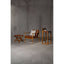 Hamilton Interiors Living Kendari Brown Leather Bar Chair with Teak Wood Frame House of Isabella UK