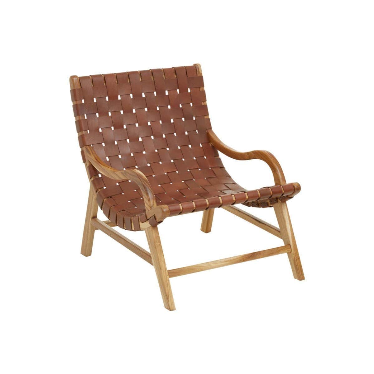 Hamilton Interiors Living Kendari Brown Woven Leather Chair House of Isabella UK
