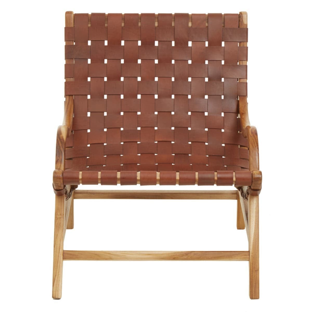Hamilton Interiors Living Kendari Brown Woven Leather Chair House of Isabella UK