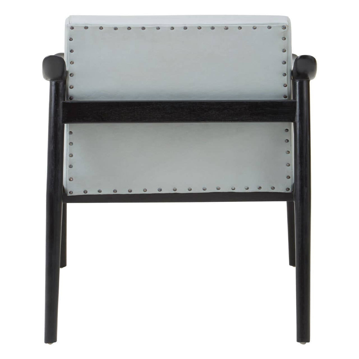Hamilton Interiors Living Kendari Grey Leather Armchair with Black Teak Wood Frame House of Isabella UK