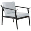 Hamilton Interiors Living Kendari Grey Leather Armchair with Black Teak Wood Frame House of Isabella UK