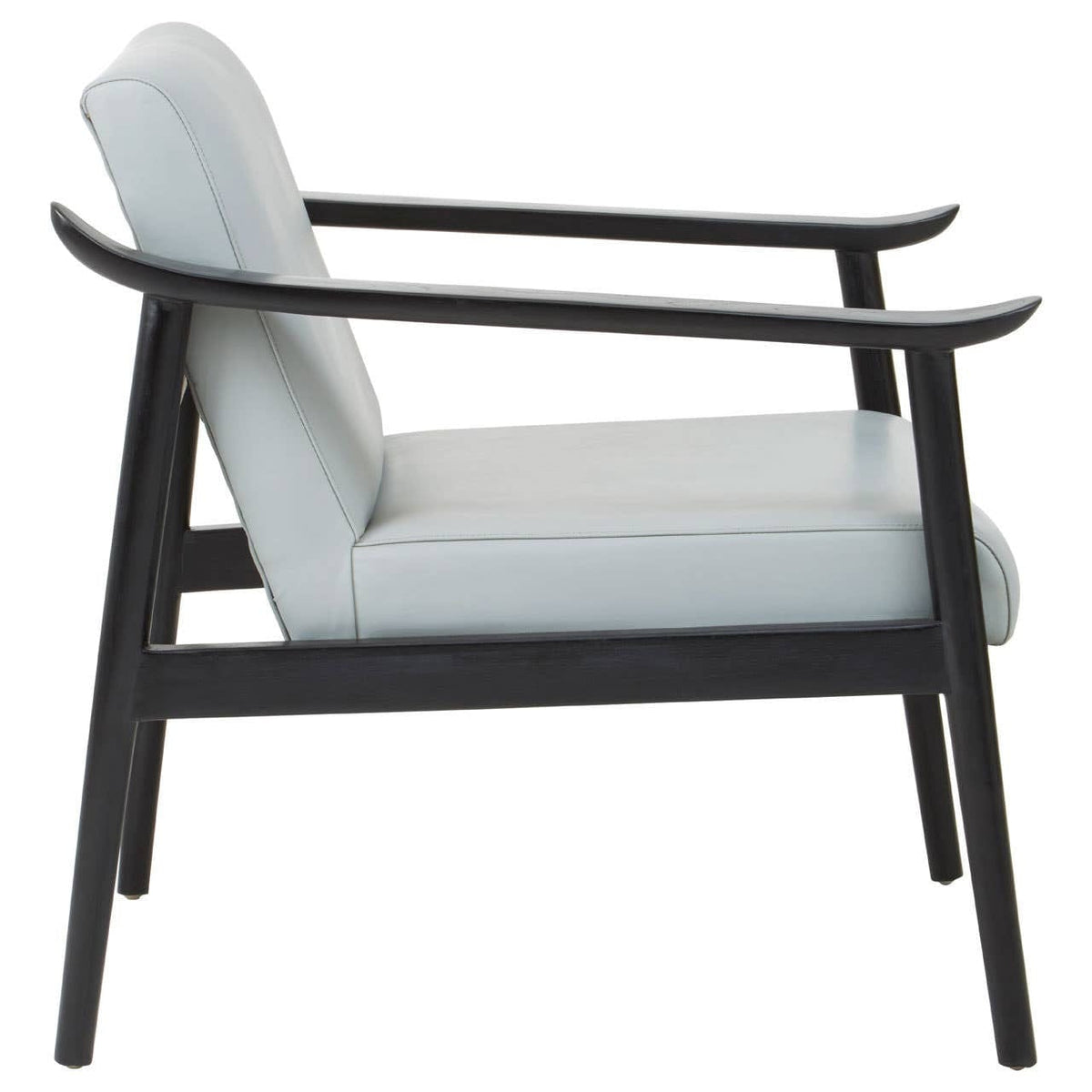 Hamilton Interiors Living Kendari Grey Leather Armchair with Black Teak Wood Frame House of Isabella UK