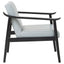 Hamilton Interiors Living Kendari Grey Leather Armchair with Black Teak Wood Frame House of Isabella UK