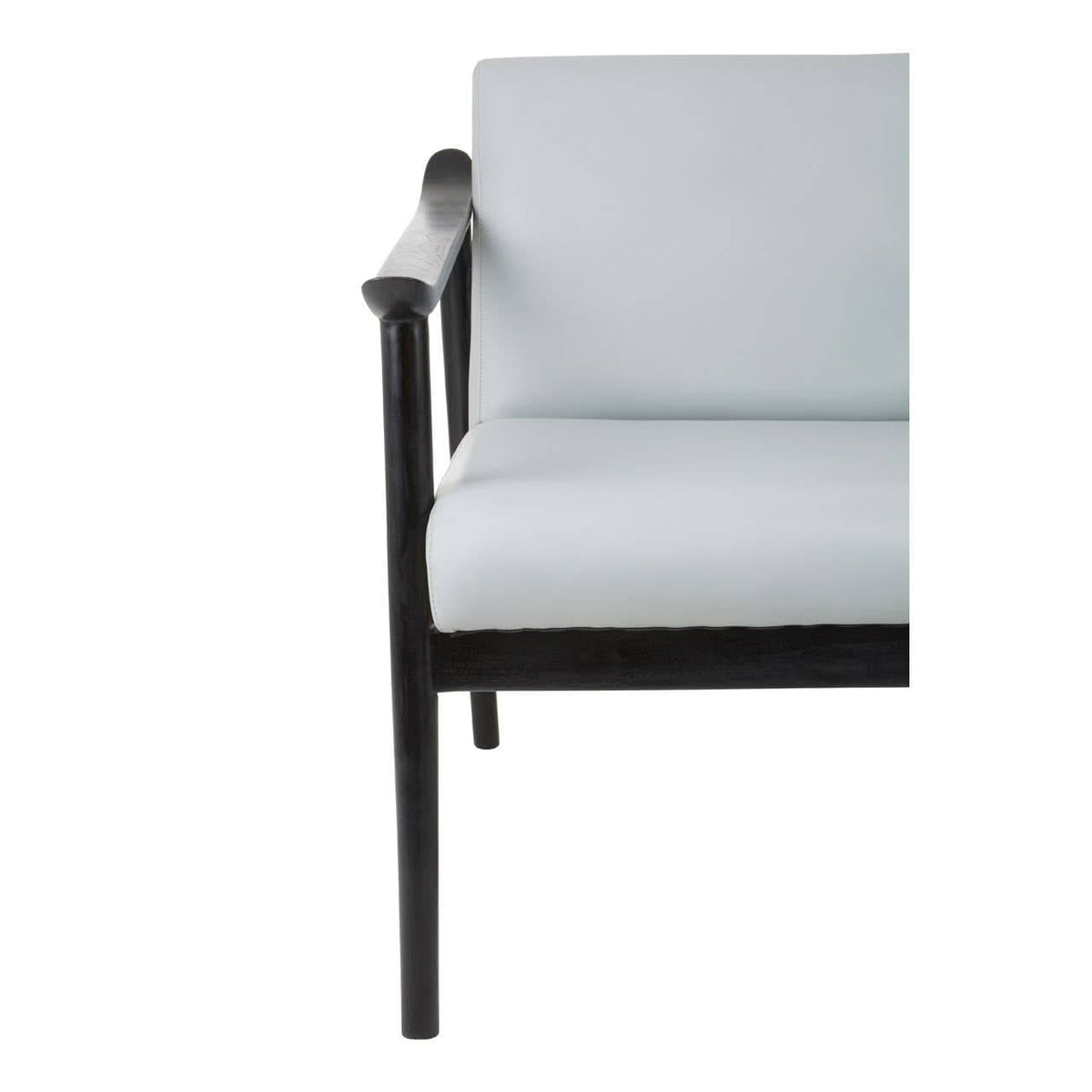 Hamilton Interiors Living Kendari Grey Leather Armchair with Black Teak Wood Frame House of Isabella UK