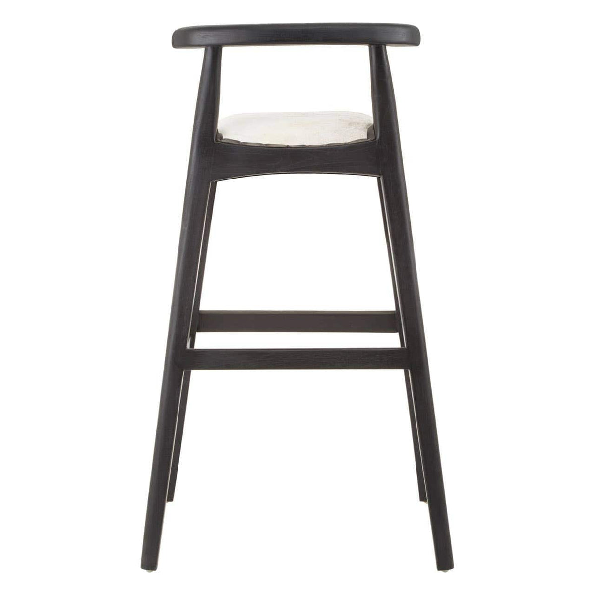 Hamilton Interiors Living Kendari White Leather And Black Teak Bar Chair House of Isabella UK