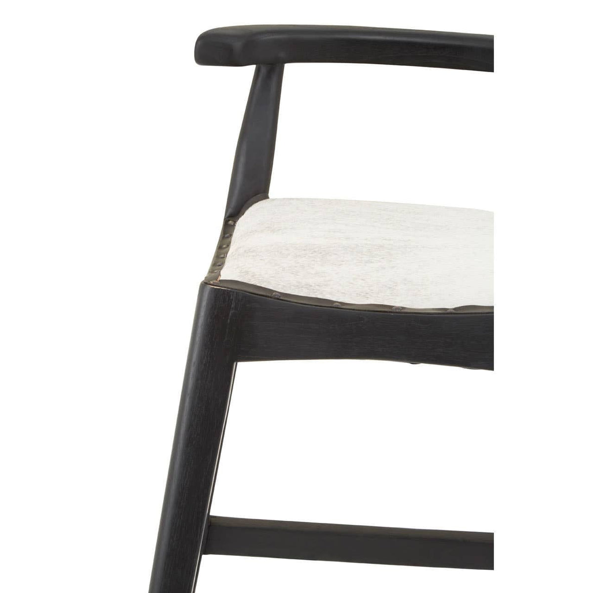 Hamilton Interiors Living Kendari White Leather And Black Teak Bar Chair House of Isabella UK