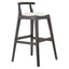 Hamilton Interiors Living Kendari White Leather And Black Teak Bar Chair House of Isabella UK