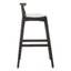 Hamilton Interiors Living Kendari White Leather And Black Teak Bar Chair House of Isabella UK