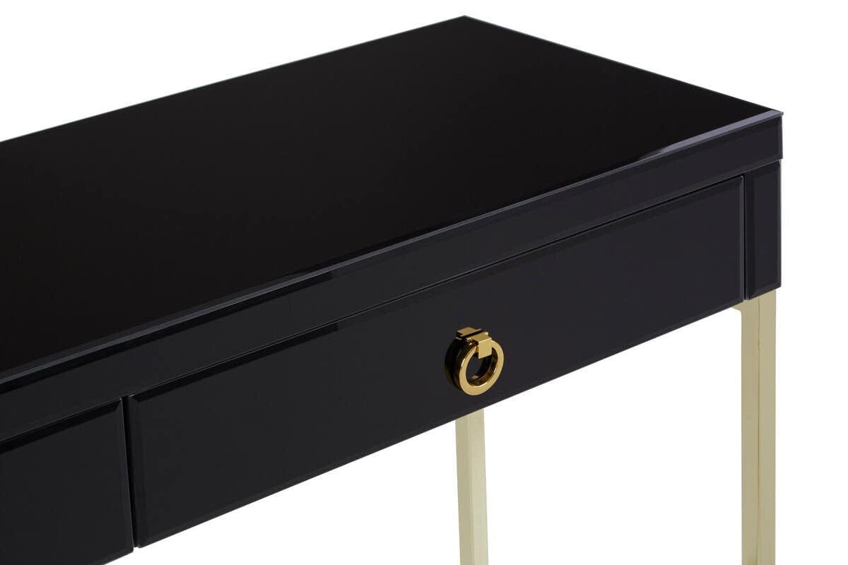Hamilton Interiors Living Kensington Townhouse Black Mirror Console Table with Gold Frame House of Isabella UK