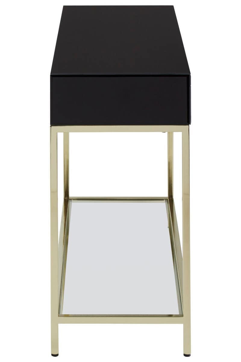 Hamilton Interiors Living Kensington Townhouse Black Mirror Console Table with Gold Frame House of Isabella UK