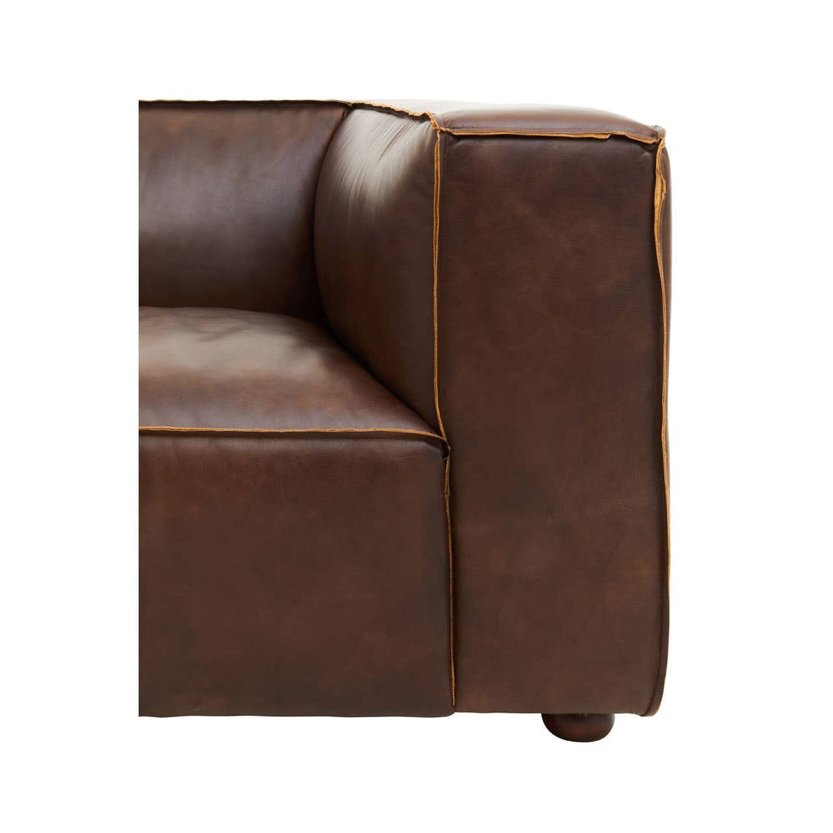 Hamilton Interiors Living King Three Seater Antique Brown Leather Sofa House of Isabella UK
