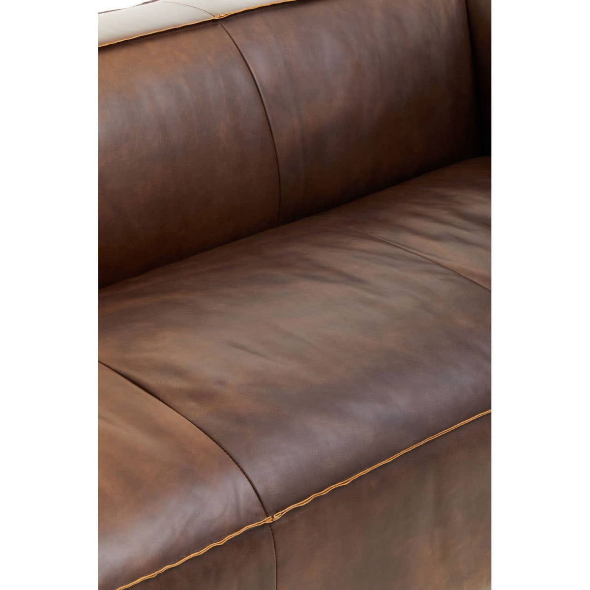 Hamilton Interiors Living King Three Seater Antique Brown Leather Sofa House of Isabella UK