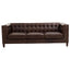 Hamilton Interiors Living King Three Seater Dark Brown Leather Modern Chesterfield Sofa House of Isabella UK