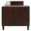 Hamilton Interiors Living King Three Seater Dark Brown Leather Modern Chesterfield Sofa House of Isabella UK