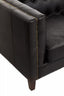 Hamilton Interiors Living King Three Seater Modern Chesterfield Black Leather Sofa House of Isabella UK