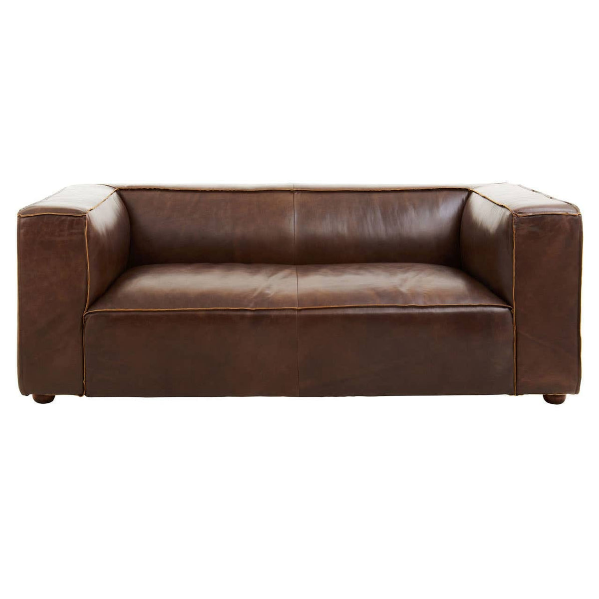 Hamilton Interiors Living King Two Seater Antique Brown Leather Sofa House of Isabella UK