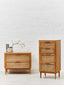 Hamilton Interiors Living Lyon Rattan and Oak Wood Chest of Four Drawers House of Isabella UK