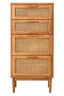 Hamilton Interiors Living Lyon Rattan and Oak Wood Chest of Four Drawers House of Isabella UK