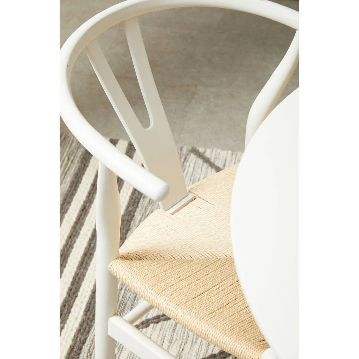 Hamilton Interiors Living Lyon Wishbone Antique White Chair House of Isabella UK