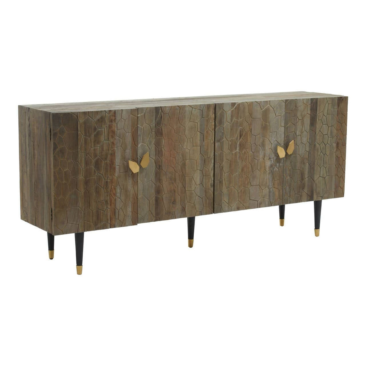 Hamilton Interiors Living Malay Recycled Elm Wood 4 Door Sideboard House of Isabella UK