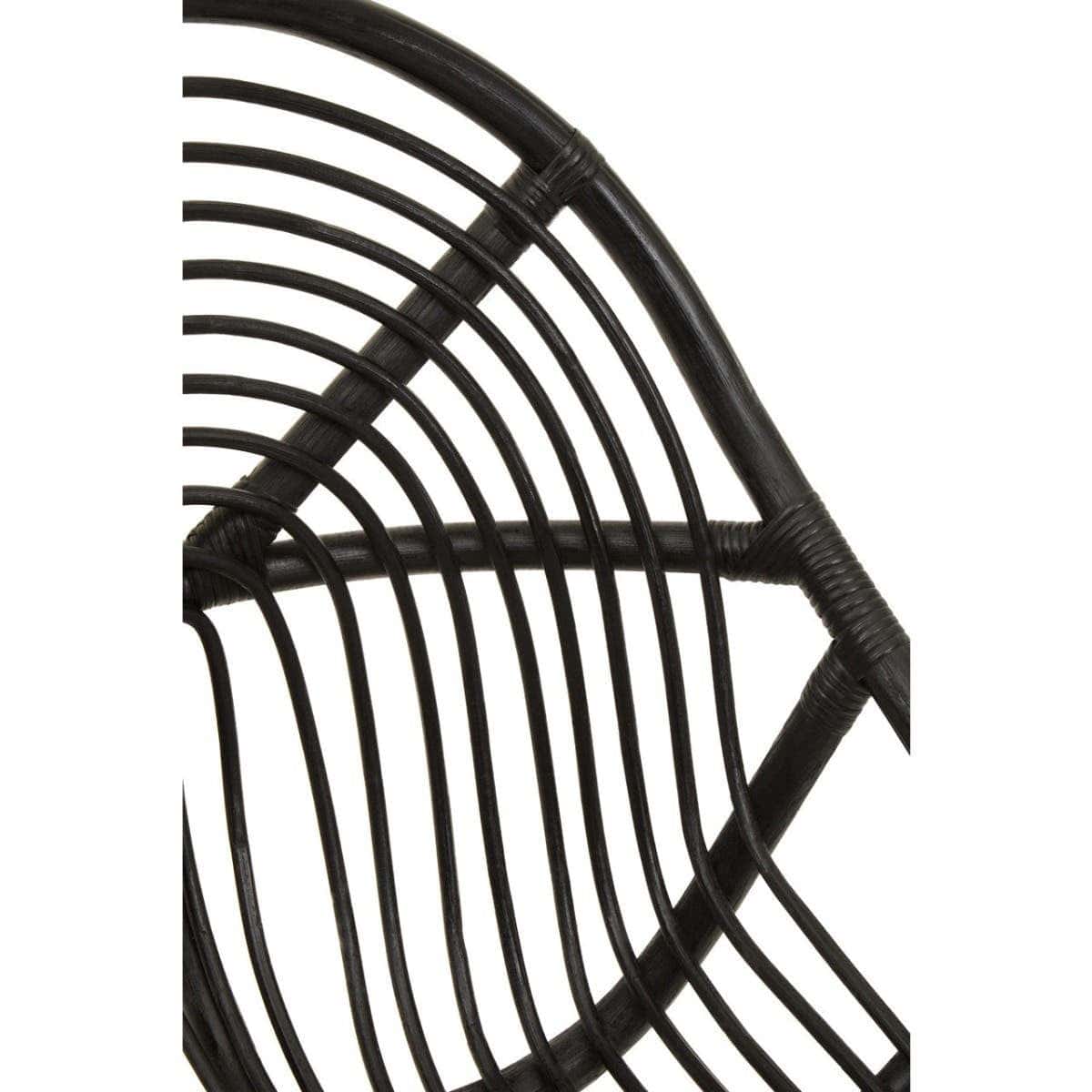 Hamilton Interiors Living Manado Black Natural Rattan And Teak Chair House of Isabella UK