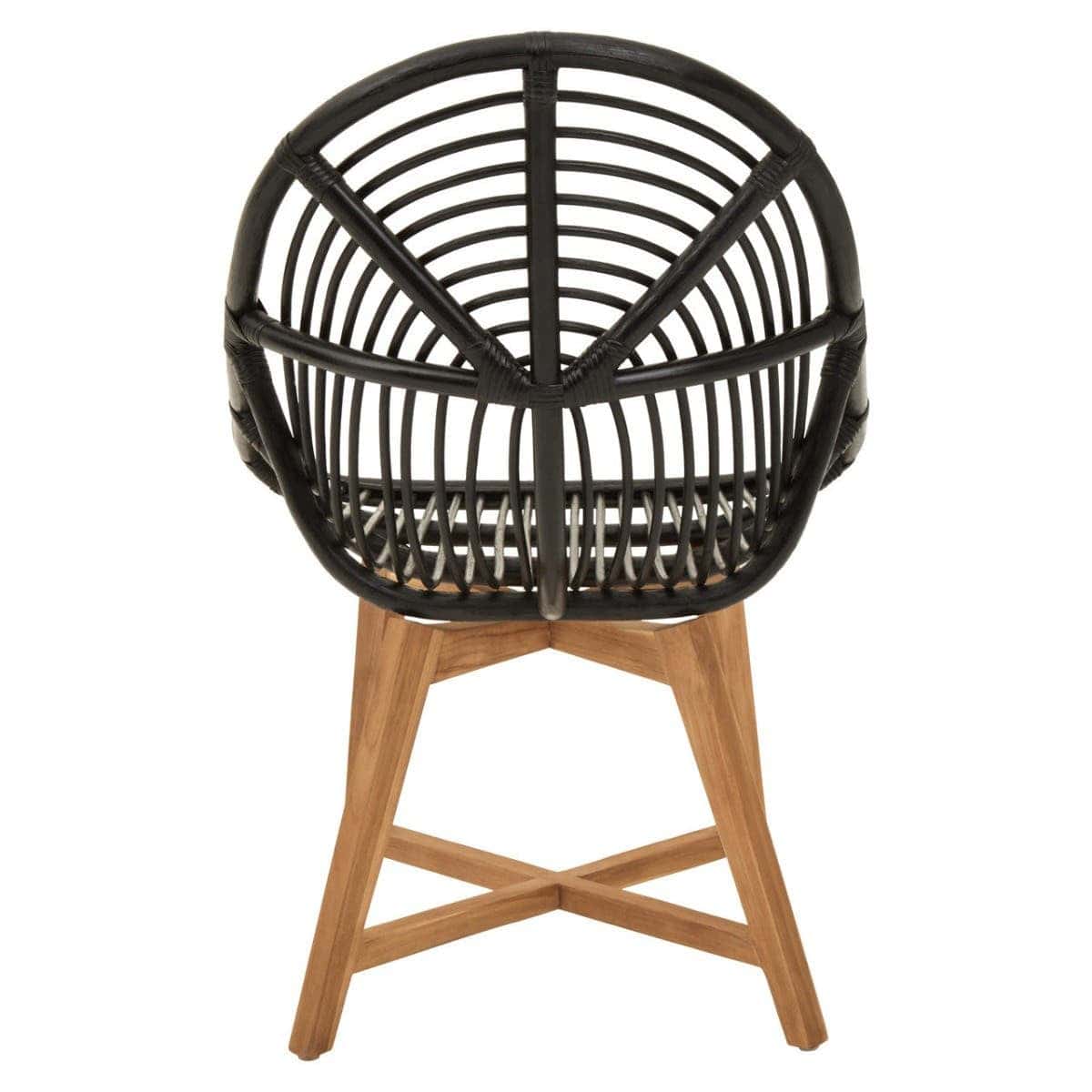 Hamilton Interiors Living Manado Black Natural Rattan And Teak Chair House of Isabella UK