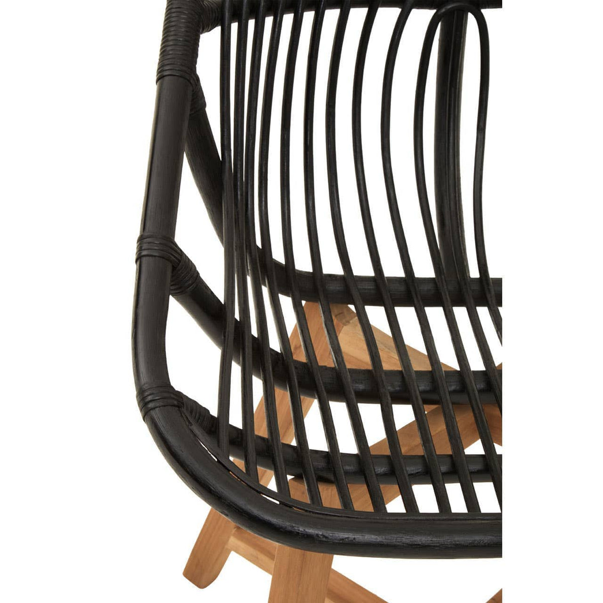 Hamilton Interiors Living Manado Black Natural Rattan And Teak Chair House of Isabella UK