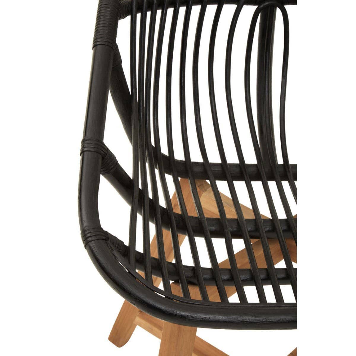 Hamilton Interiors Living Manado Black Natural Rattan And Teak Chair House of Isabella UK
