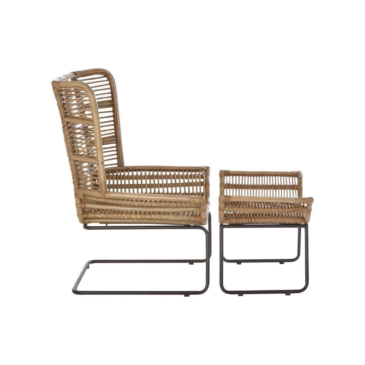 Hamilton Interiors Living Manado Natural Rattan Lounge Chair And Footstool House of Isabella UK