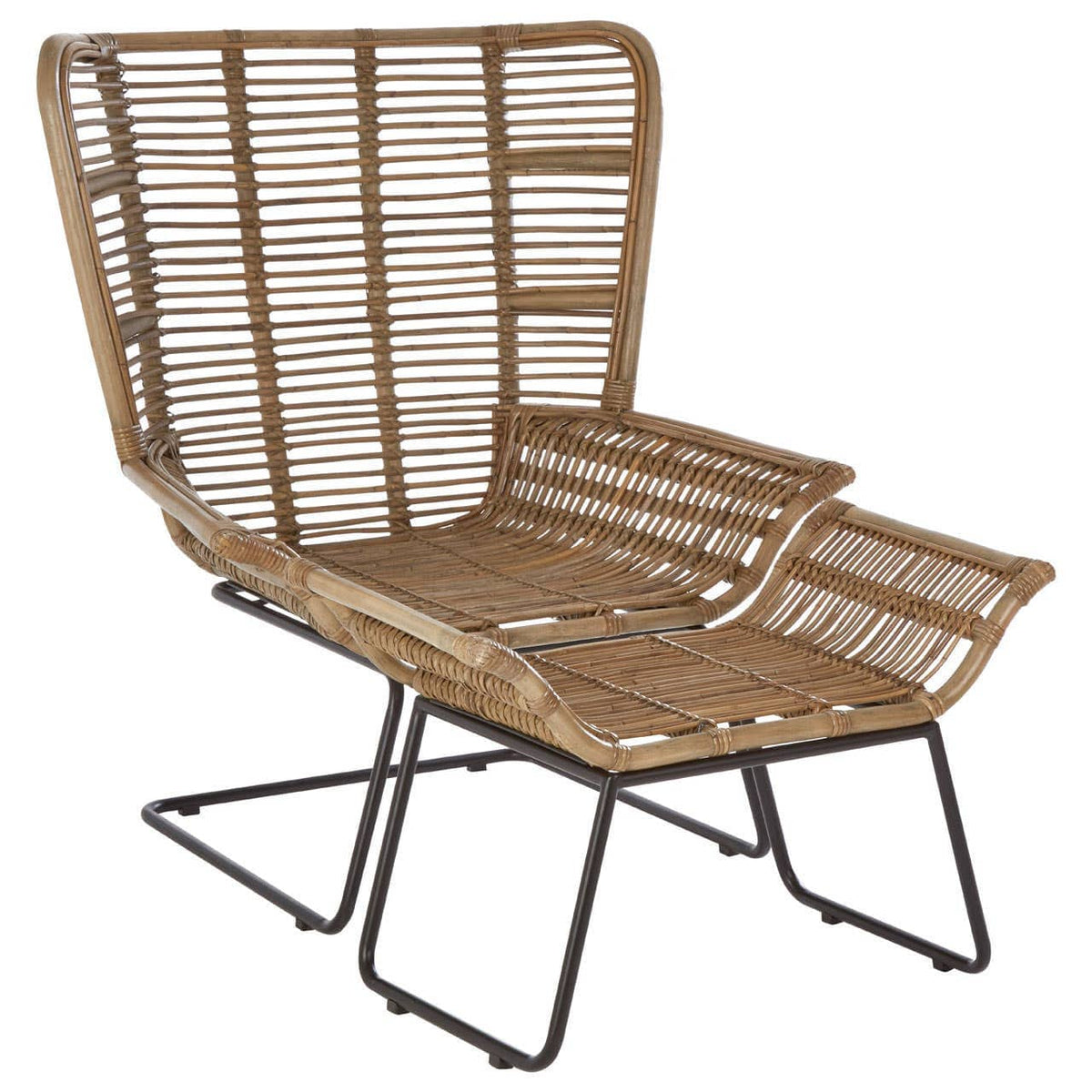 Hamilton Interiors Living Manado Natural Rattan Lounge Chair And Footstool House of Isabella UK