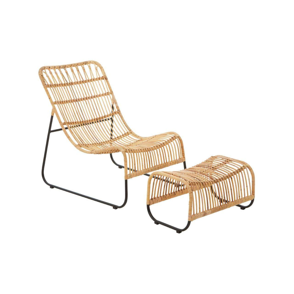 Hamilton Interiors Living Manado Rattan Chair And Footstool Set House of Isabella UK